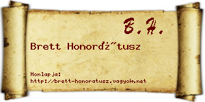Brett Honorátusz névjegykártya